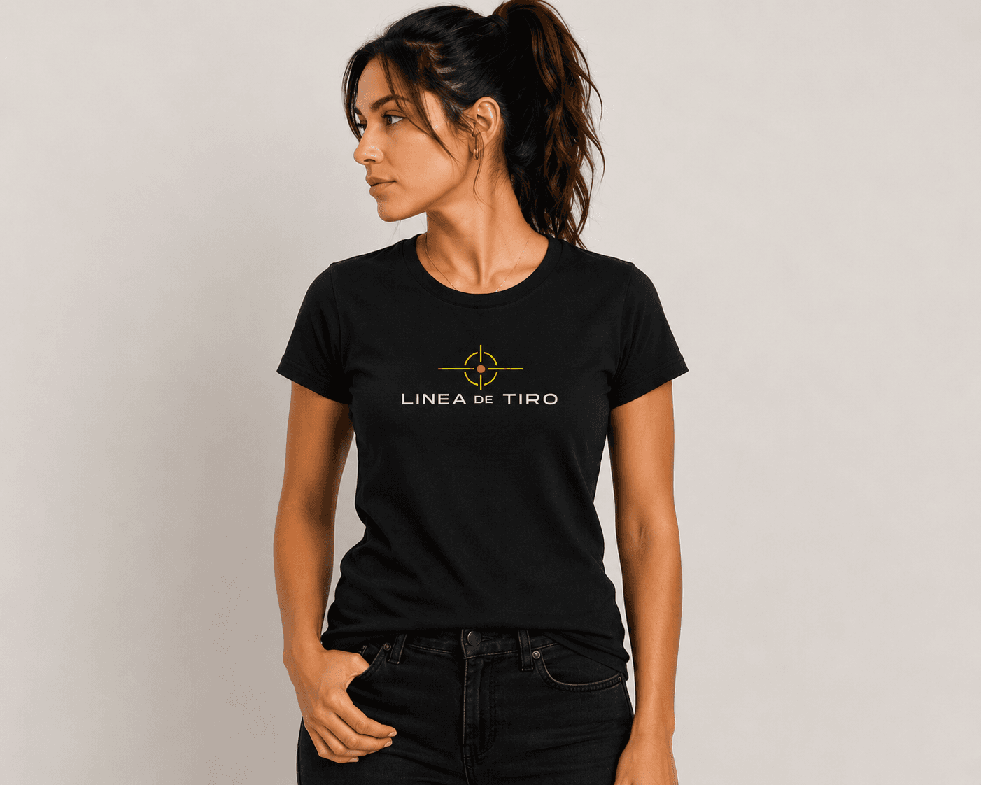 Remera Clasica Mujer Negro .308 Long Range Division