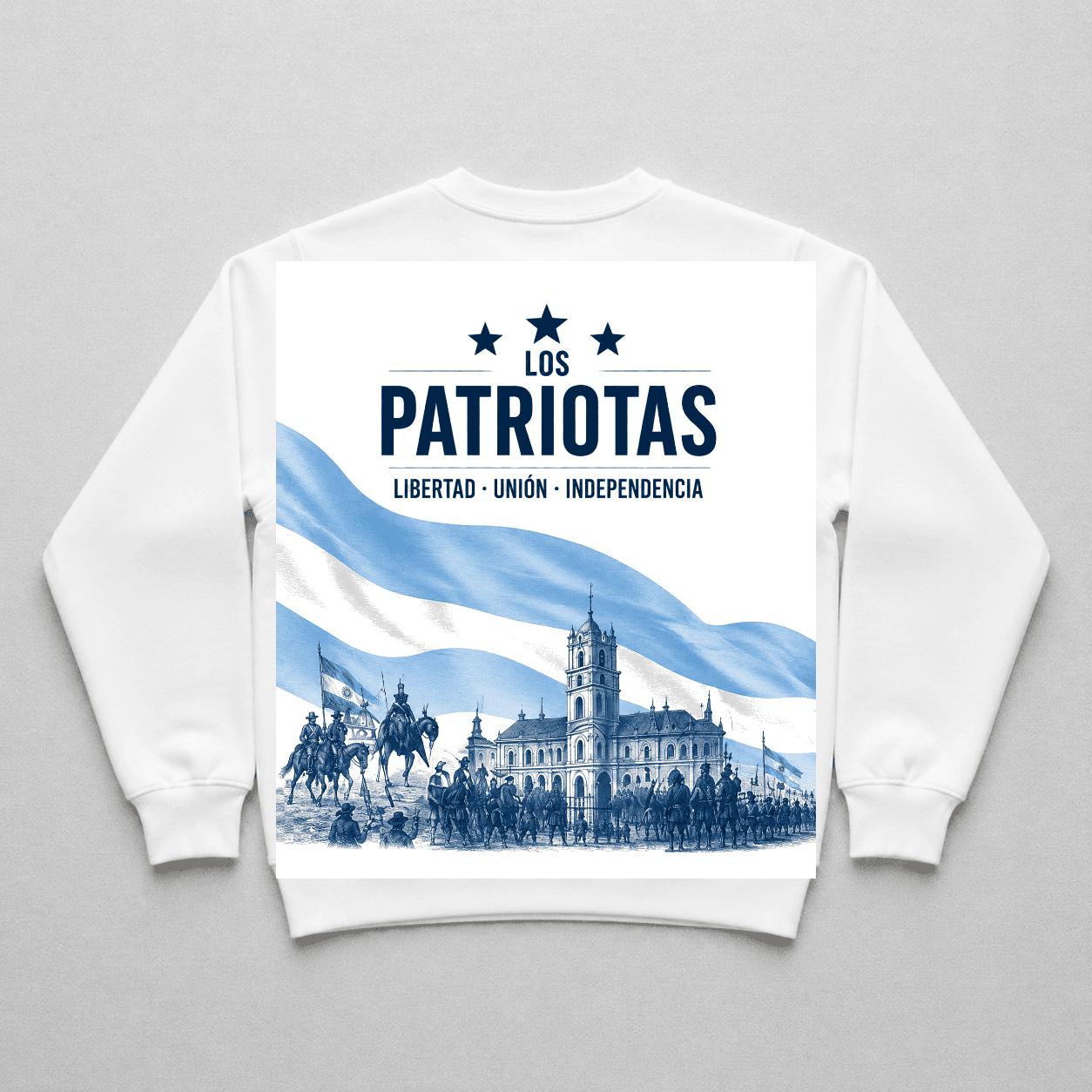 Los Patriotas · Buzo Cuello Redondo Blanco