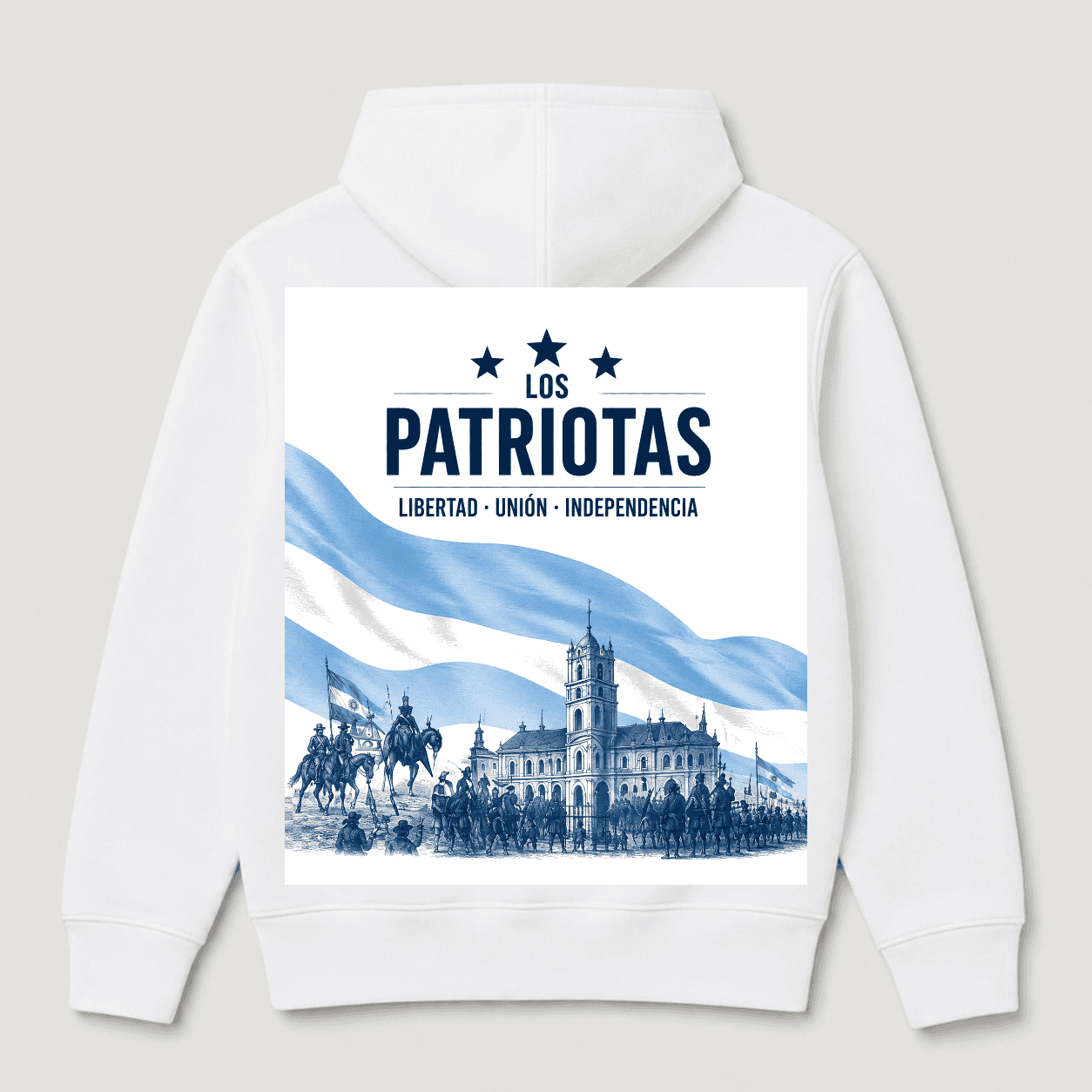 Los Patriotas · Buzo Hoodie Blanco